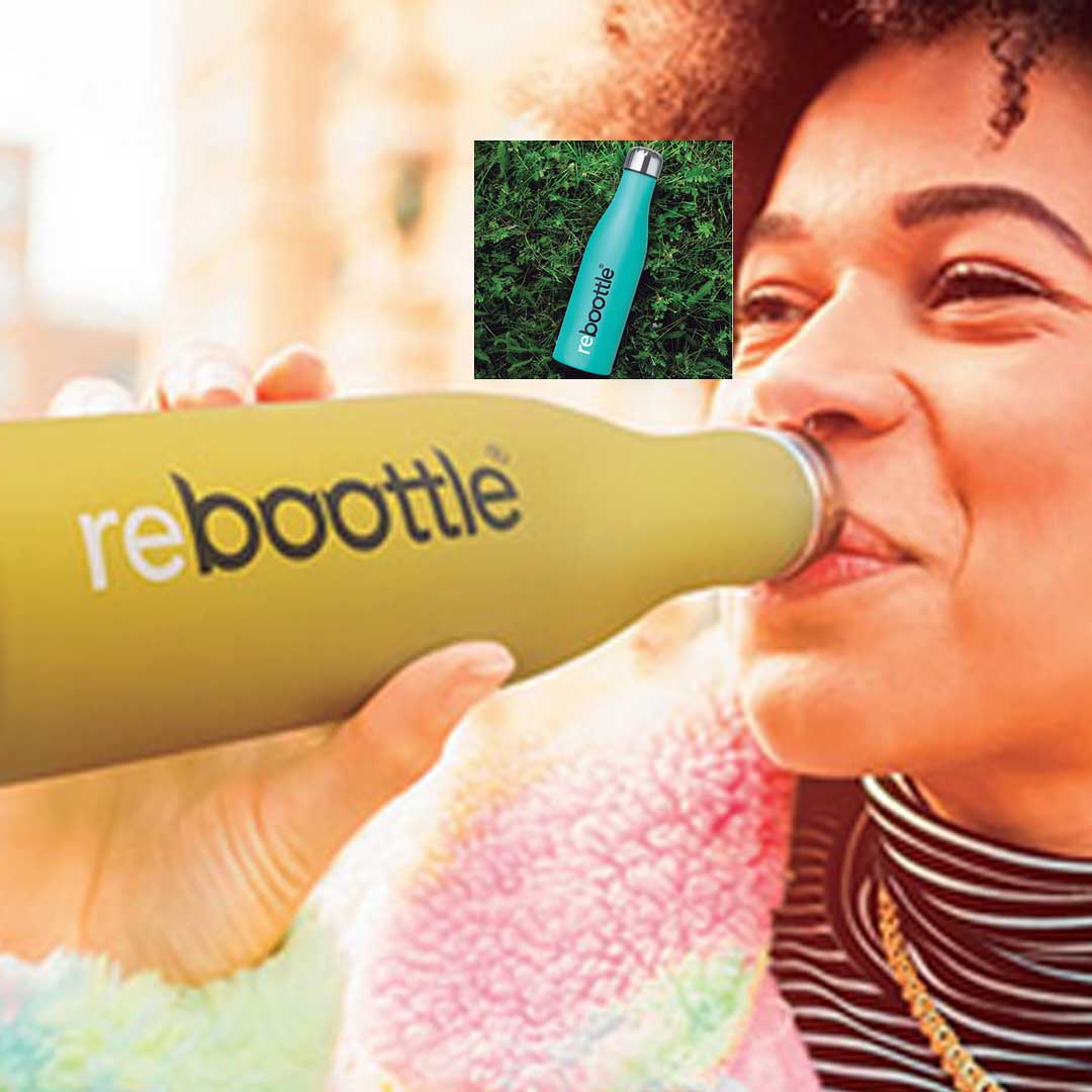 Rebootle - nachhaltige Trinkflasche in senffarben bei trendworks and friends