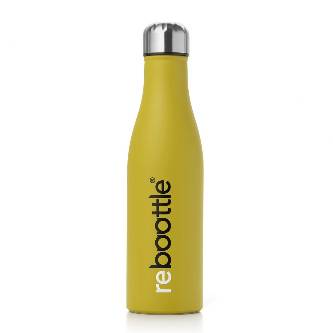 Rebootle - nachhaltige Trinkflasche in senffarben bei trendworks and friends